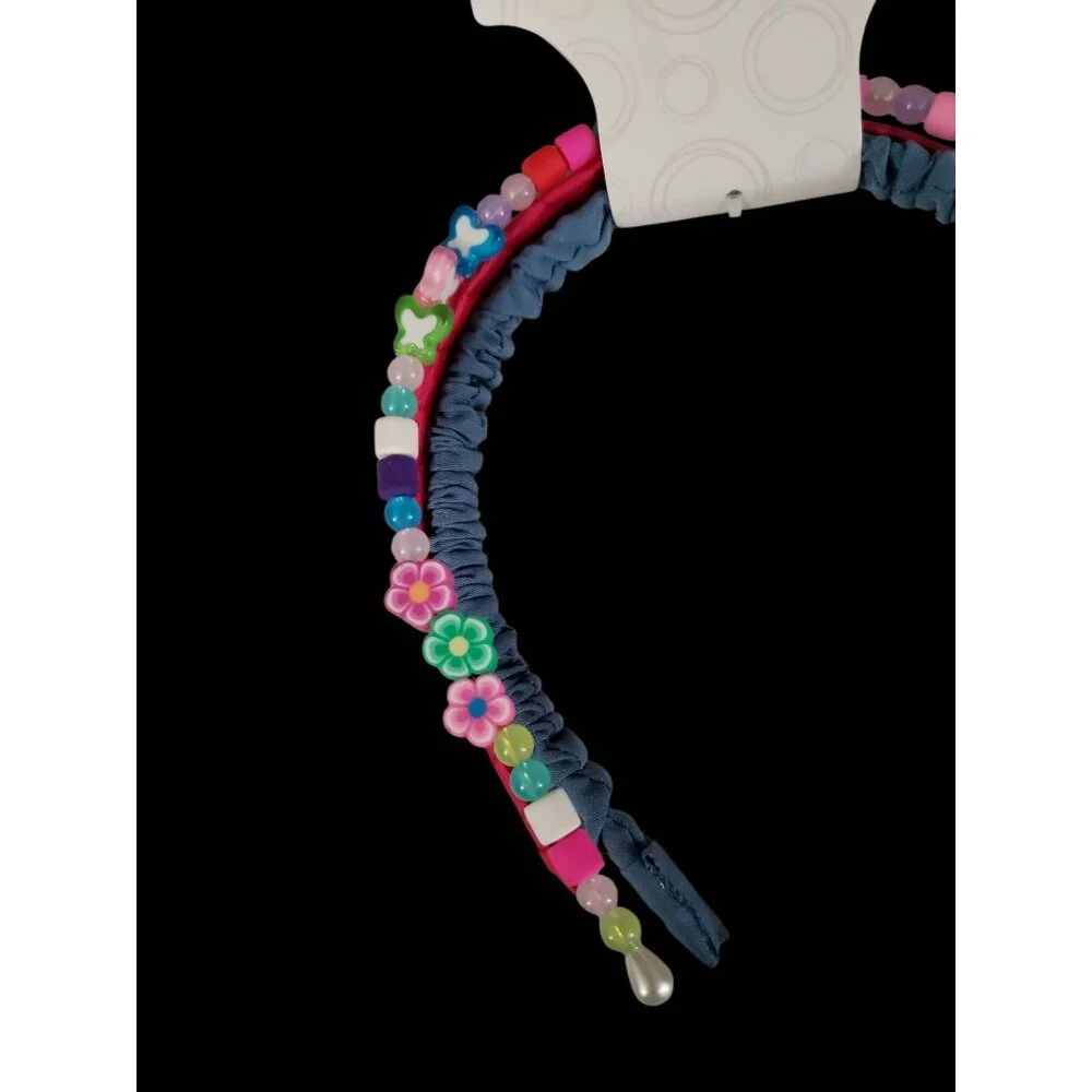 Wonder Nation 3-Piece Girls Headbands – Pink Flower & Beaded Designs